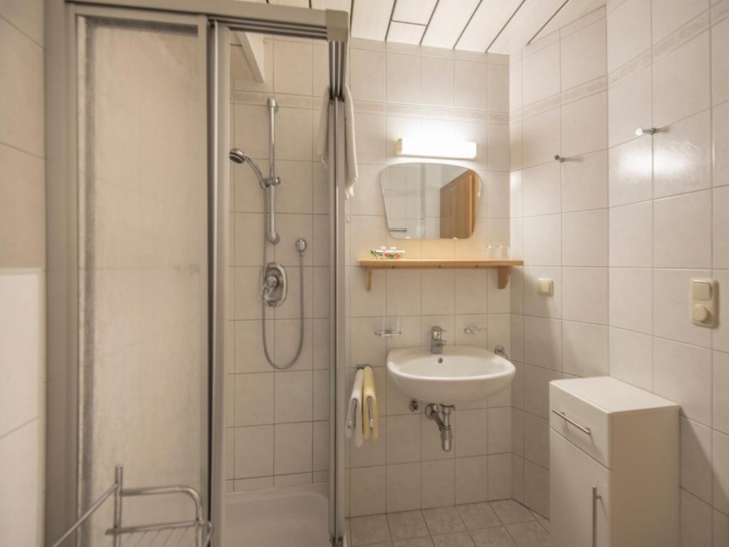 Koupelna v ubytování Pension und Appartement Weinschreiber