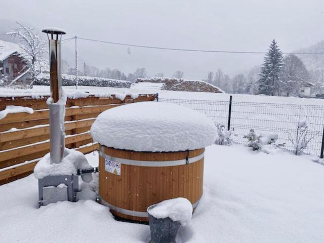 Nouveau Gîte Bain Nordique v zimě