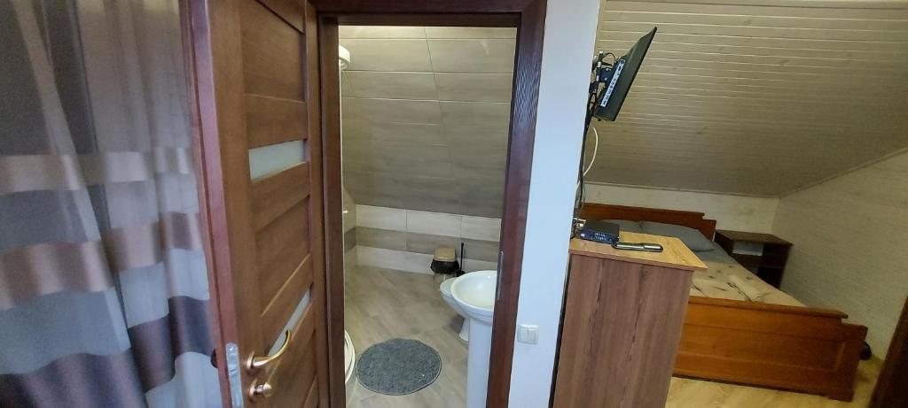 Koupelna v ubytování U Stozi Hotel