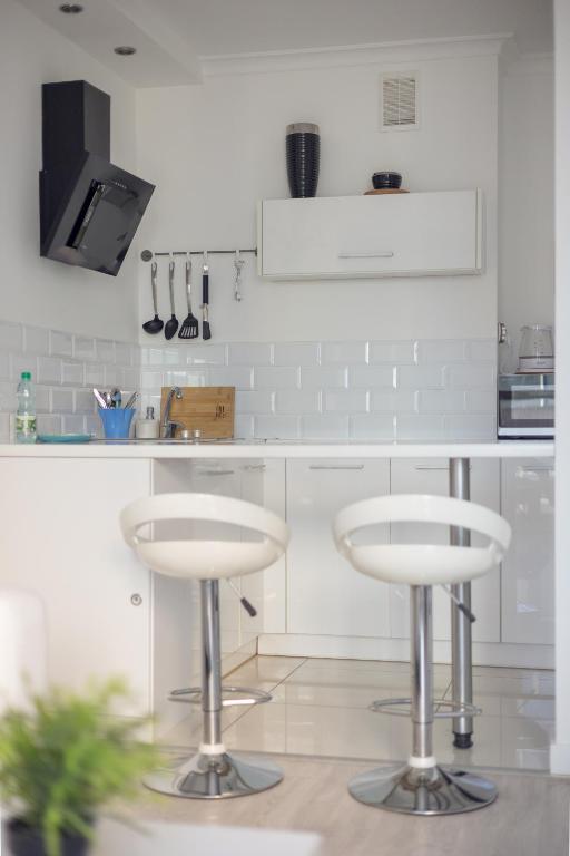 Kuchnia lub aneks kuchenny w obiekcie Rondo ONZ Business Apartment