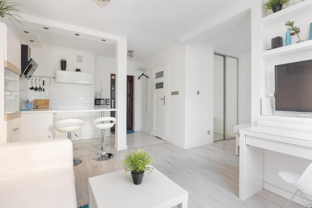 Kuchnia lub aneks kuchenny w obiekcie Rondo ONZ Business Apartment