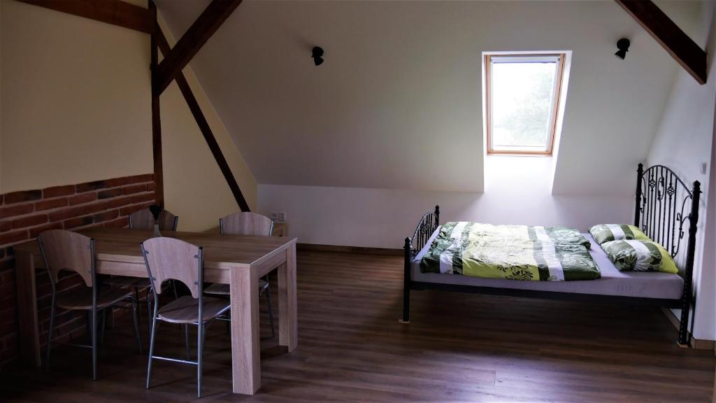 Postel nebo postele na pokoji v ubytování 100dola