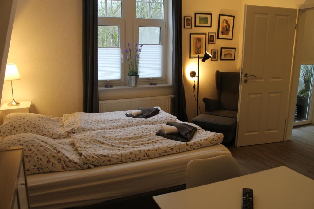 Postel nebo postele na pokoji v ubytování Apartment am Wall