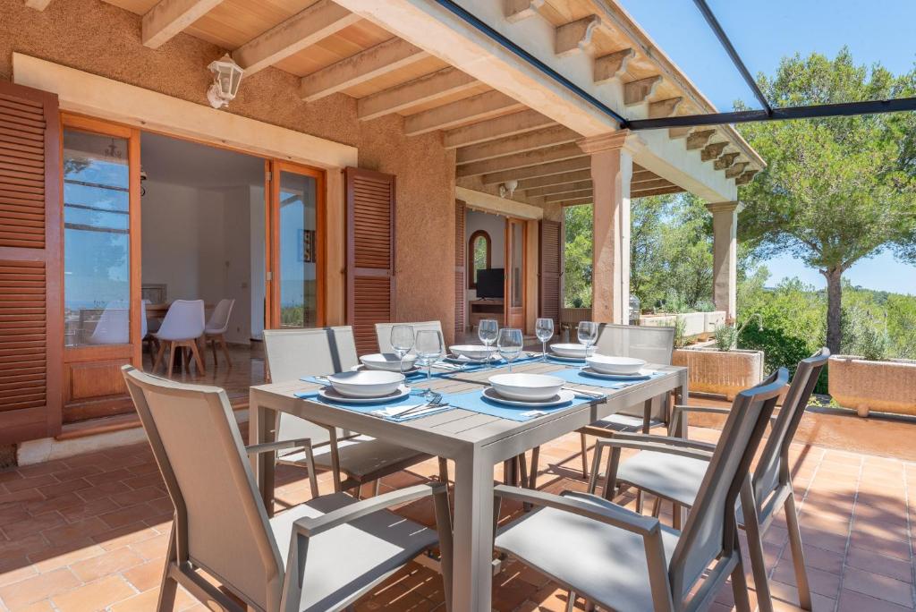 A balcony or terrace at Finca Bosc de Can Alou by Mallorca House Rent
