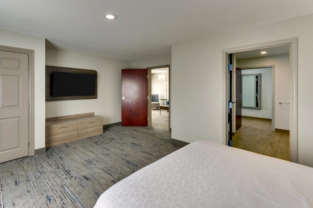 a bedroom with a bed and a flat screen tv at Holiday Inn Express & Suites - Ardmore by IHG in Ardmore