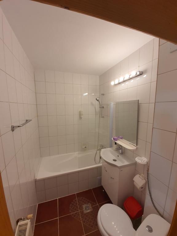 Koupelna v ubytování Vila Maya Predeal