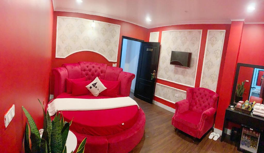 TV a/nebo společenská místnost v ubytování Hotel Red River