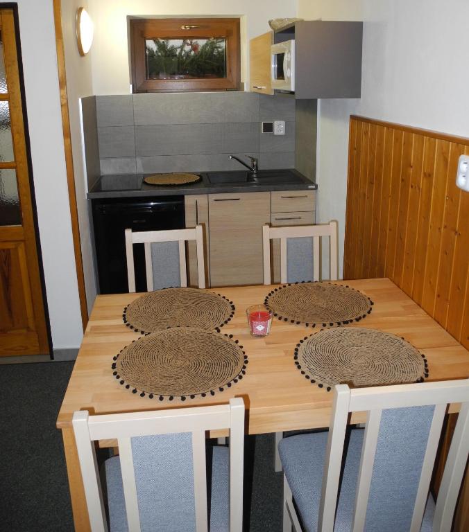 Kuchyň nebo kuchyňský kout v ubytování Apartmány Müller