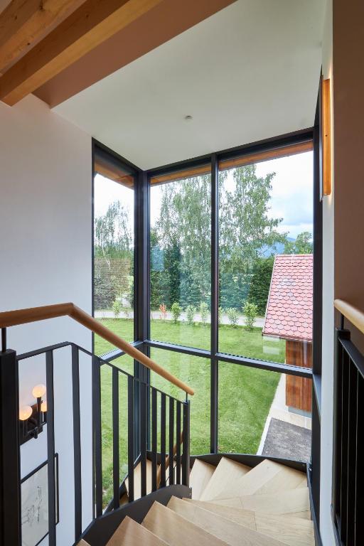 Rõdu või terrass majutusasutuses Seechalet Traunsee