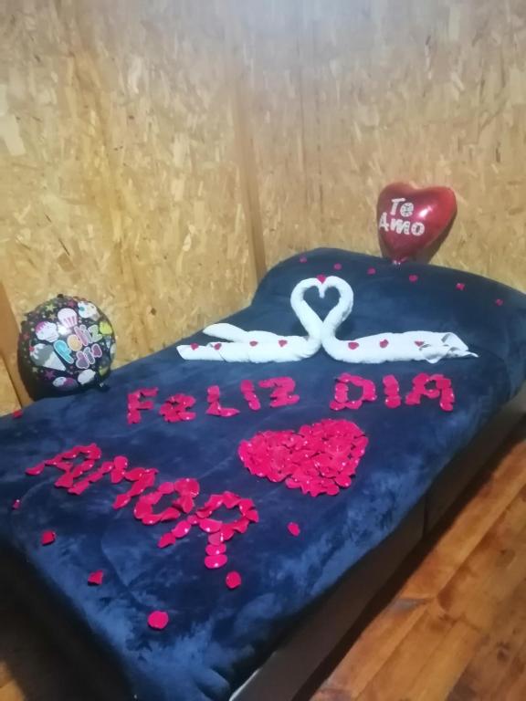 Letto o letti in una camera di Cabañas el mirador del tomine