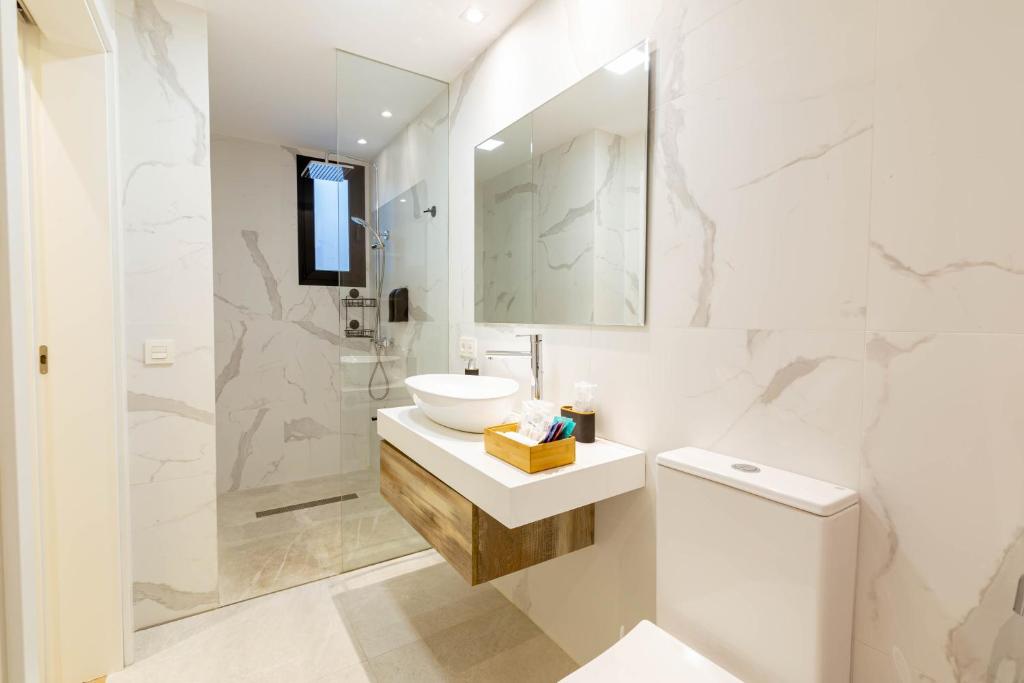 Koupelna v ubytování Apartamentos Deluxe Strada