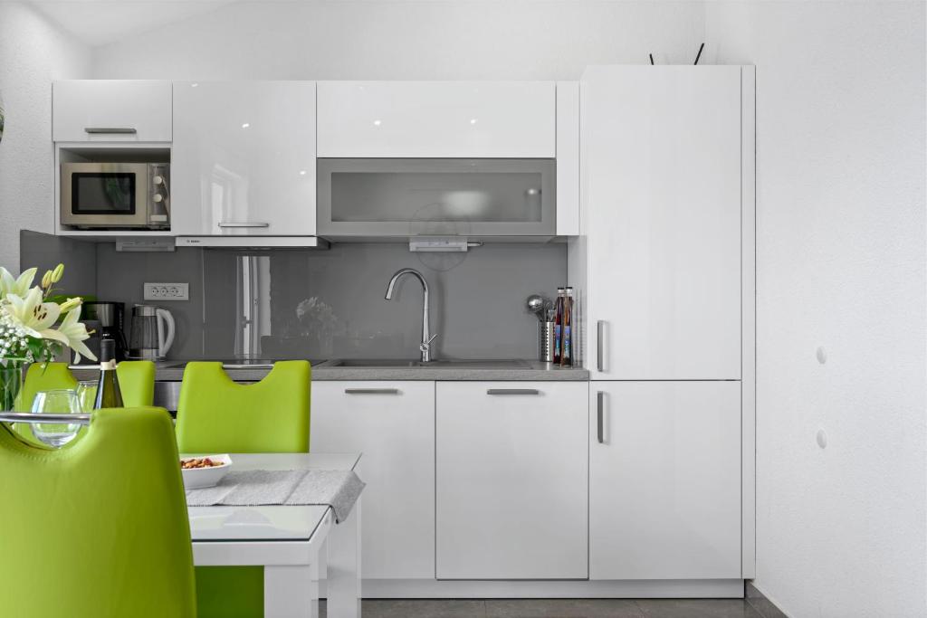 Kuchyň nebo kuchyňský kout v ubytování Penthouse Filka