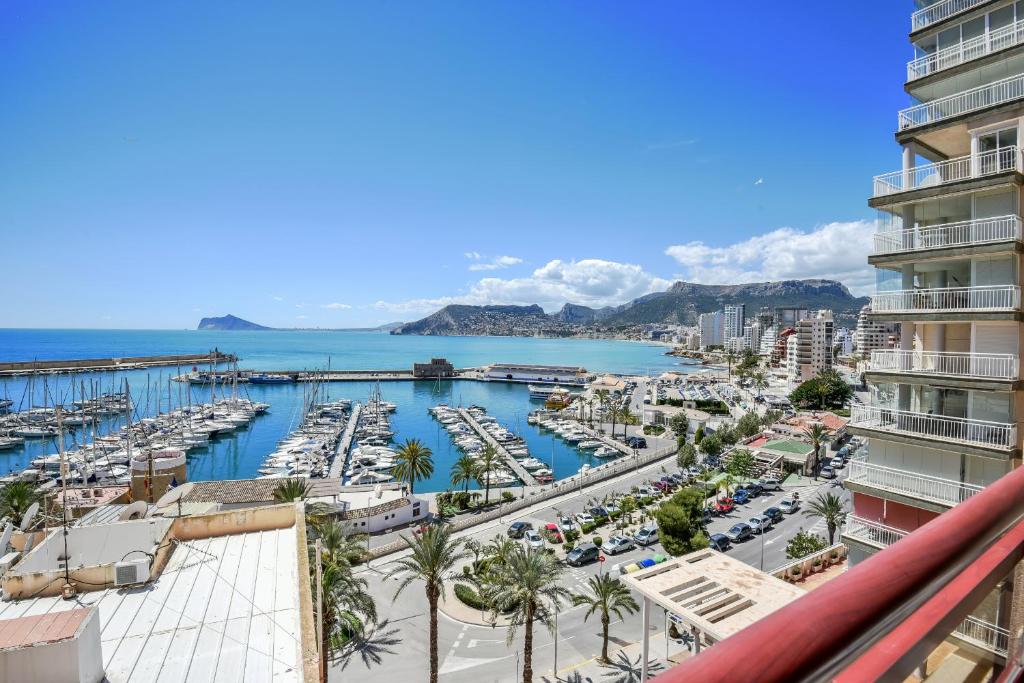 a view of the marina from the balcony of a condo at Homeincalpe Rosamarina 9C in Calpe