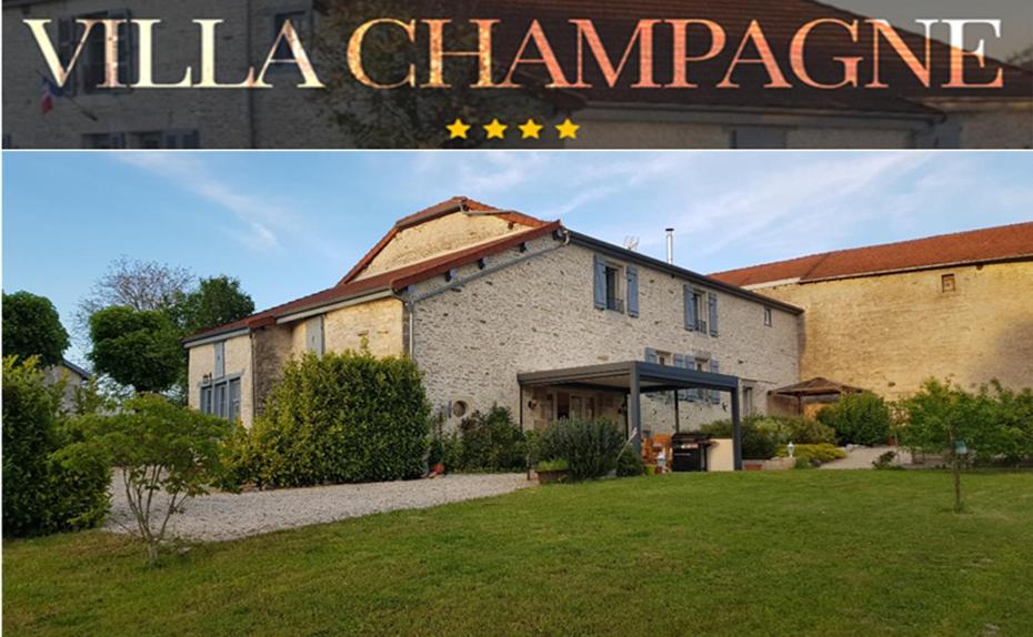 kolaż dwóch zdjęć budynku w obiekcie VILLA CHAMPAGNE w mieście Colombey-les-deux-Églises