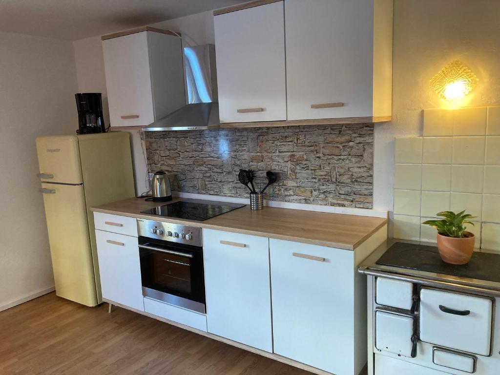 Kuchyň nebo kuchyňský kout v ubytování Bären Appartements