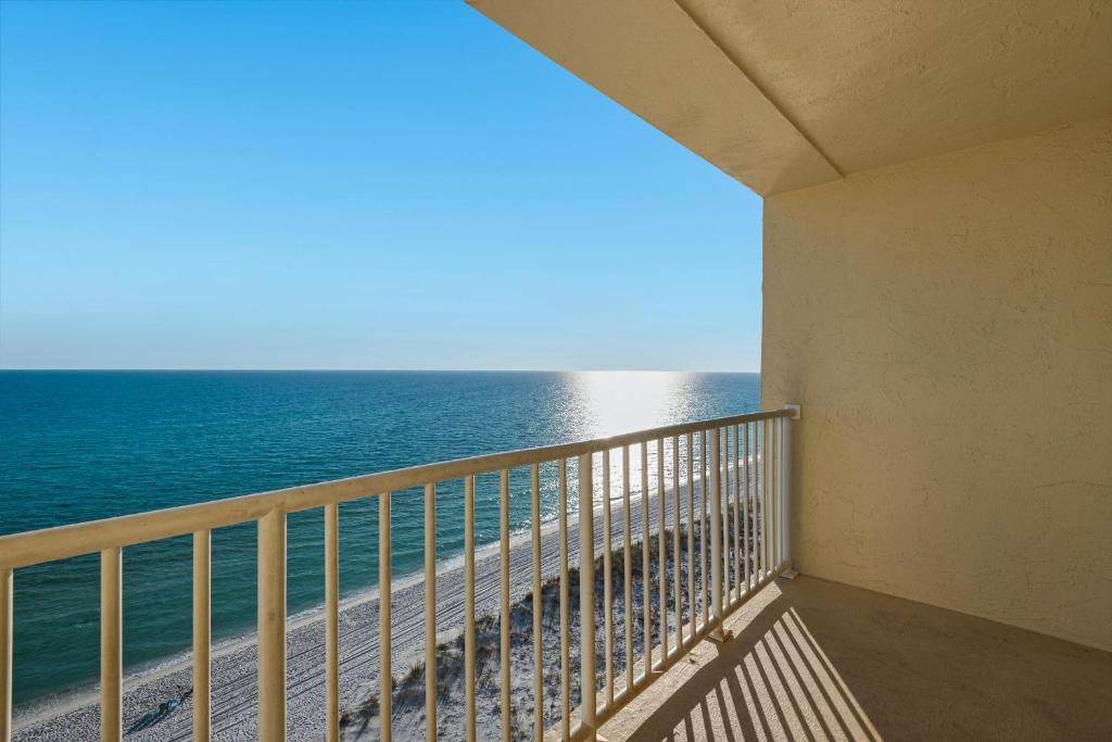 a balcony with a view of the ocean at Sans Souci unit 706 in Pensacola Beach