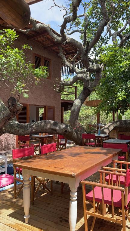 Restaurace v ubytování Vulva Caraíva Hostel e Pousada para Mulheres