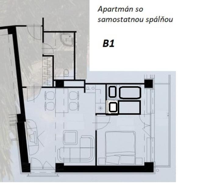 Půdorys ubytování Lovely apartment in the heart of Tatranska Strba