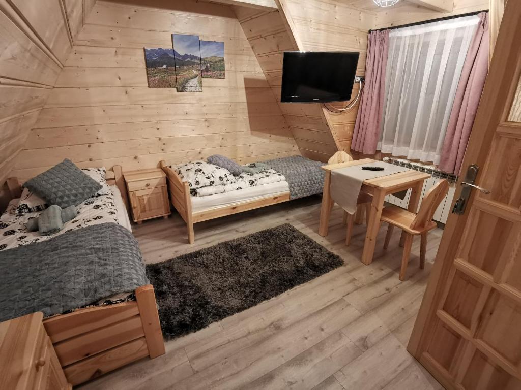 Televízia a/alebo spoločenská miestnosť v ubytovaní Pokoje u Arka