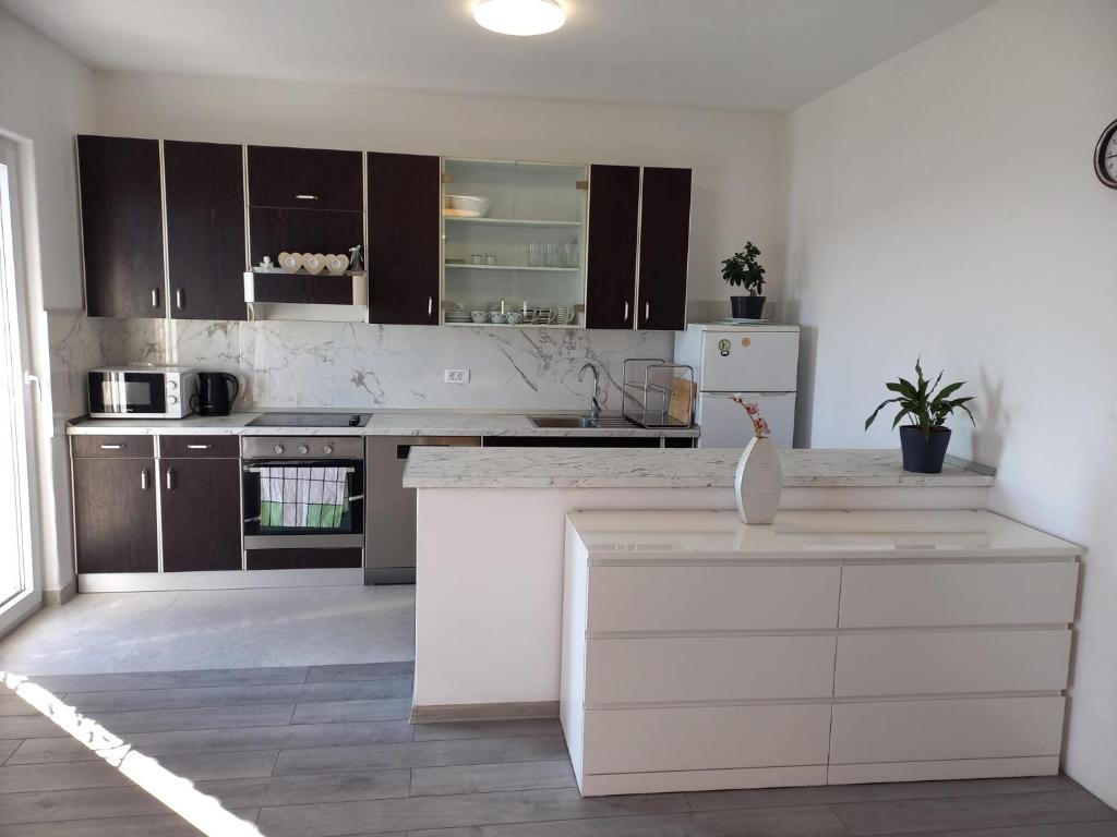 Kuchyň nebo kuchyňský kout v ubytování Apartman Marica
