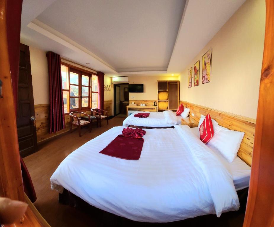 Postel nebo postele na pokoji v ubytování Dang Khoa Homestay
