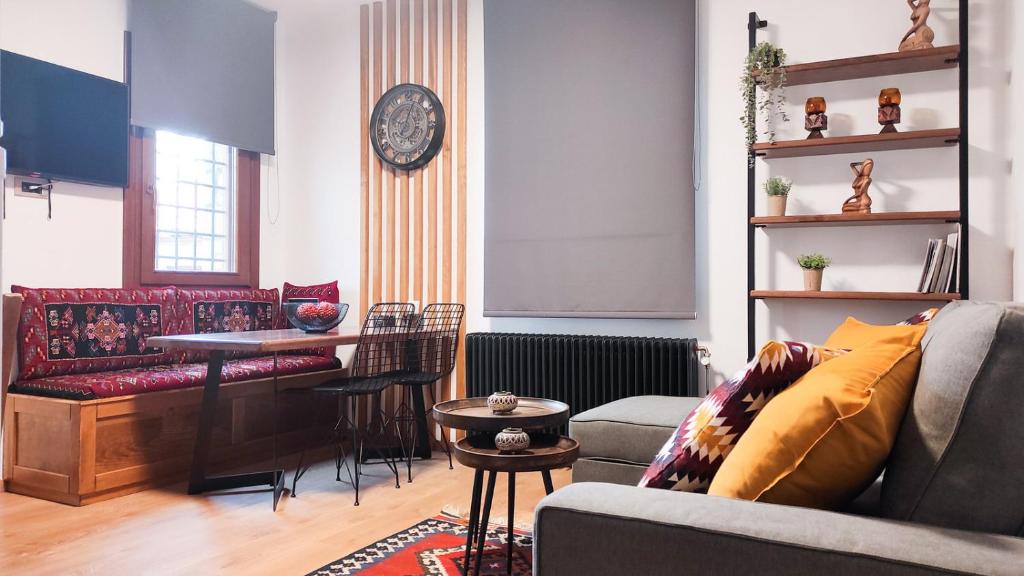 Posezení v ubytování Κάλλος-Kallos Apartment