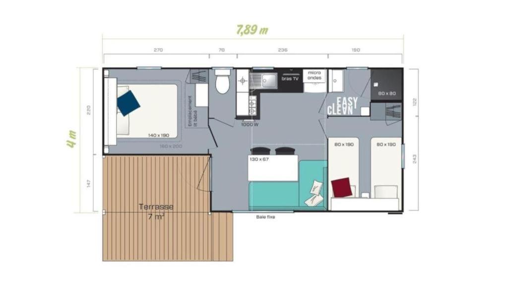 Půdorys ubytování Mobil home A 04
