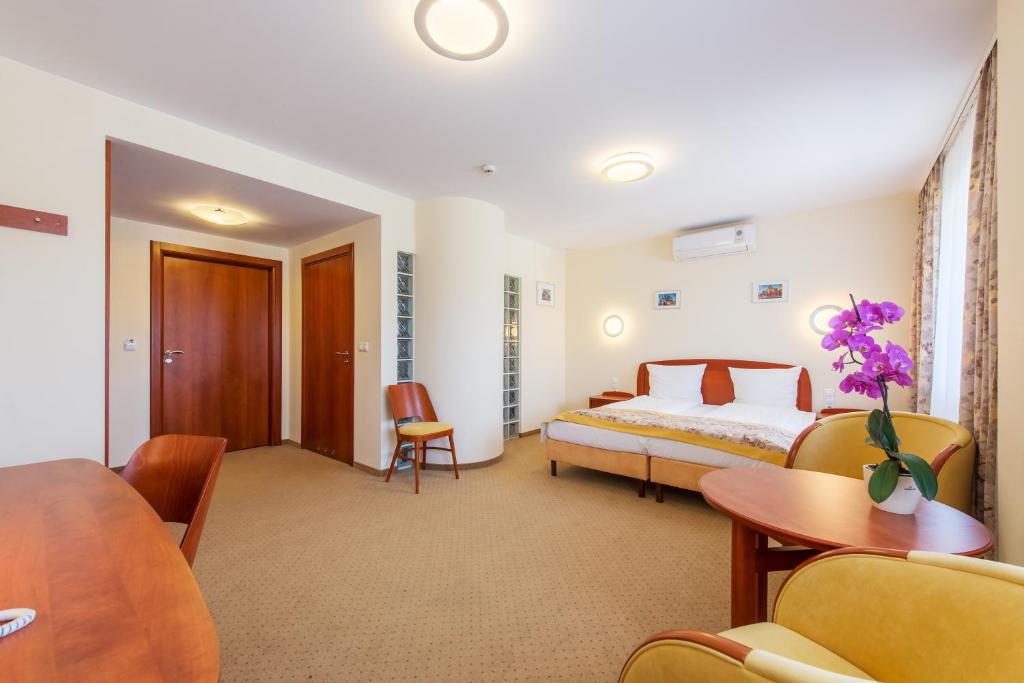 Postel nebo postele na pokoji v ubytování Hotel Rubin