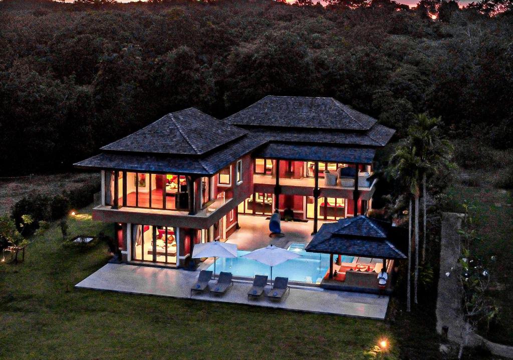 an aerial view of a house with a swimming pool at VILLA DIVA STAR in Ko Yao Noi