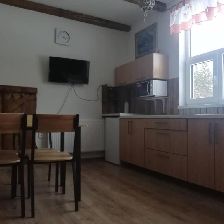 Kuchyň nebo kuchyňský kout v ubytování Chata Liptak