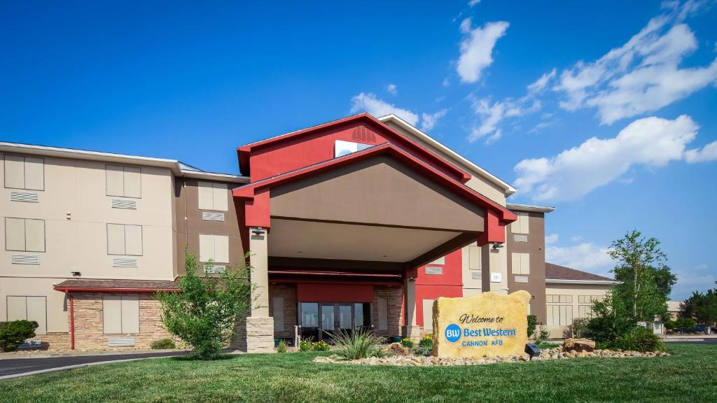 a building with a sign in front of it at Best Western Cannon A.F.B. in Clovis