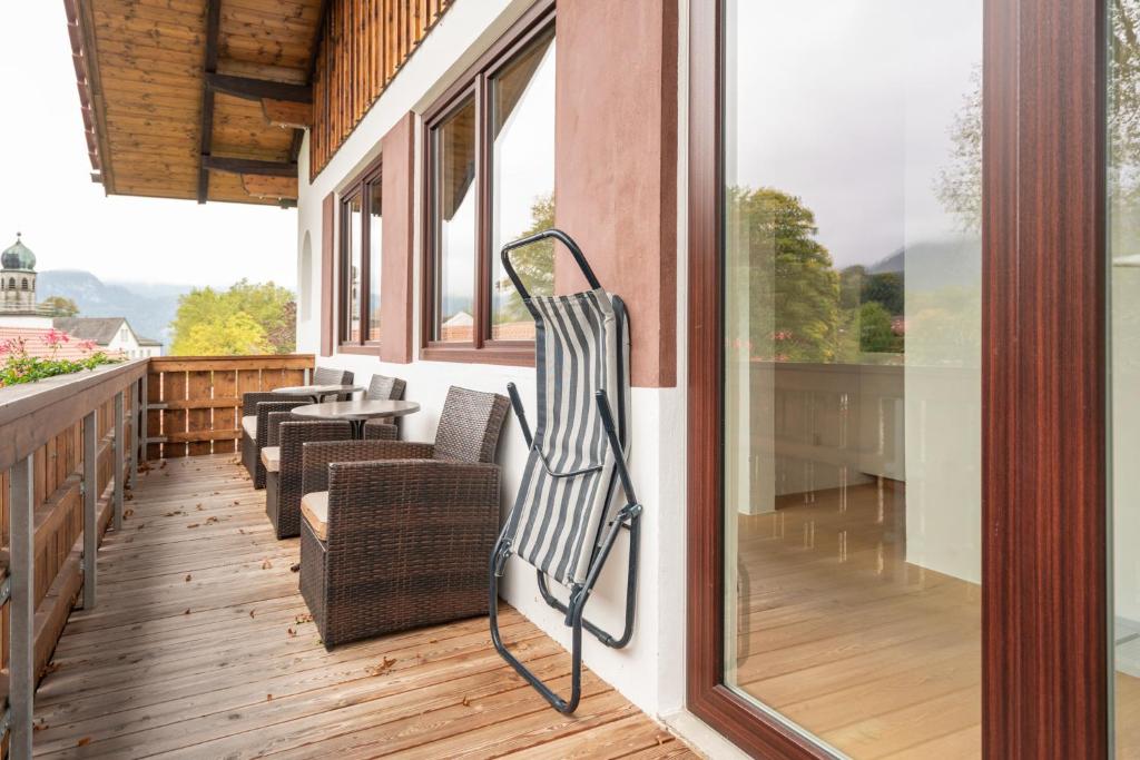 Balkón nebo terasa v ubytování Gästehaus Kochelsee