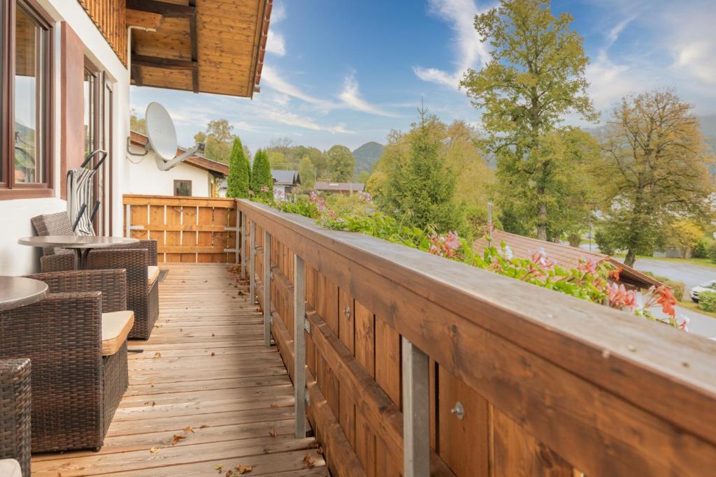 Balkón nebo terasa v ubytování Gästehaus Kochelsee