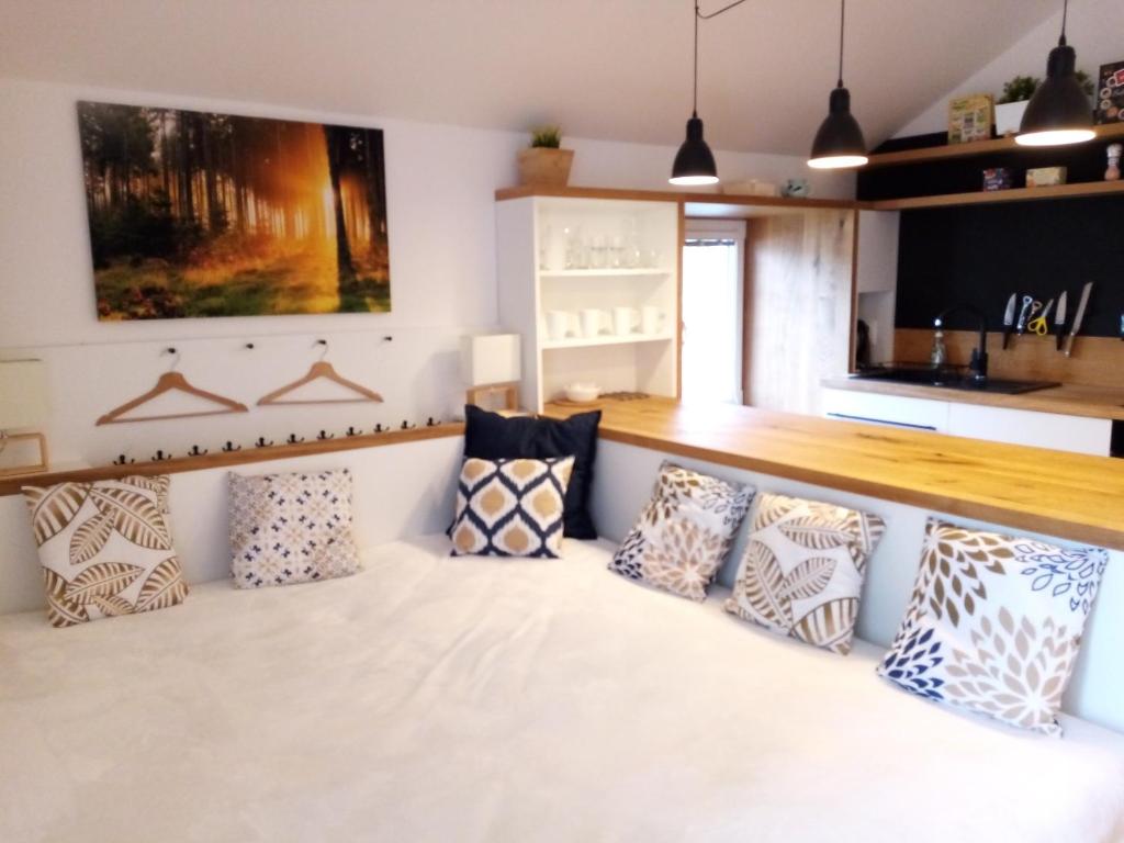 Postel nebo postele na pokoji v ubytování Apartmán Jeseníky