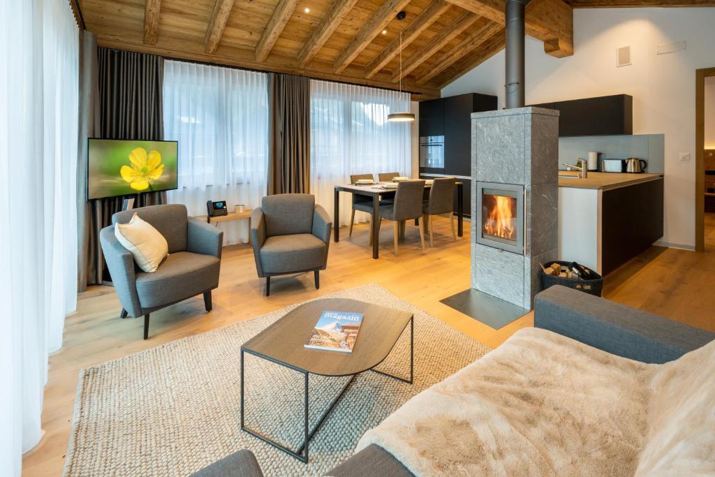 TV a/nebo společenská místnost v ubytování Luxury Residence Colosseo Zermatt