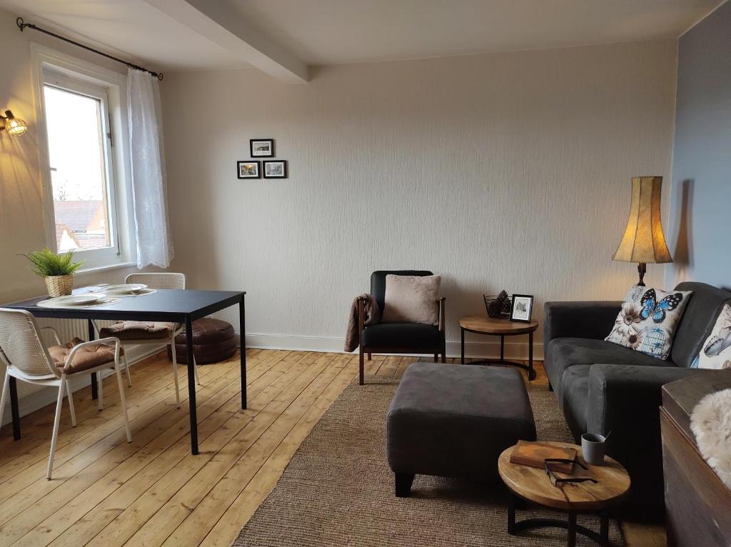 Posezení v ubytování Minicamping und B&B Apartment Hintergarten
