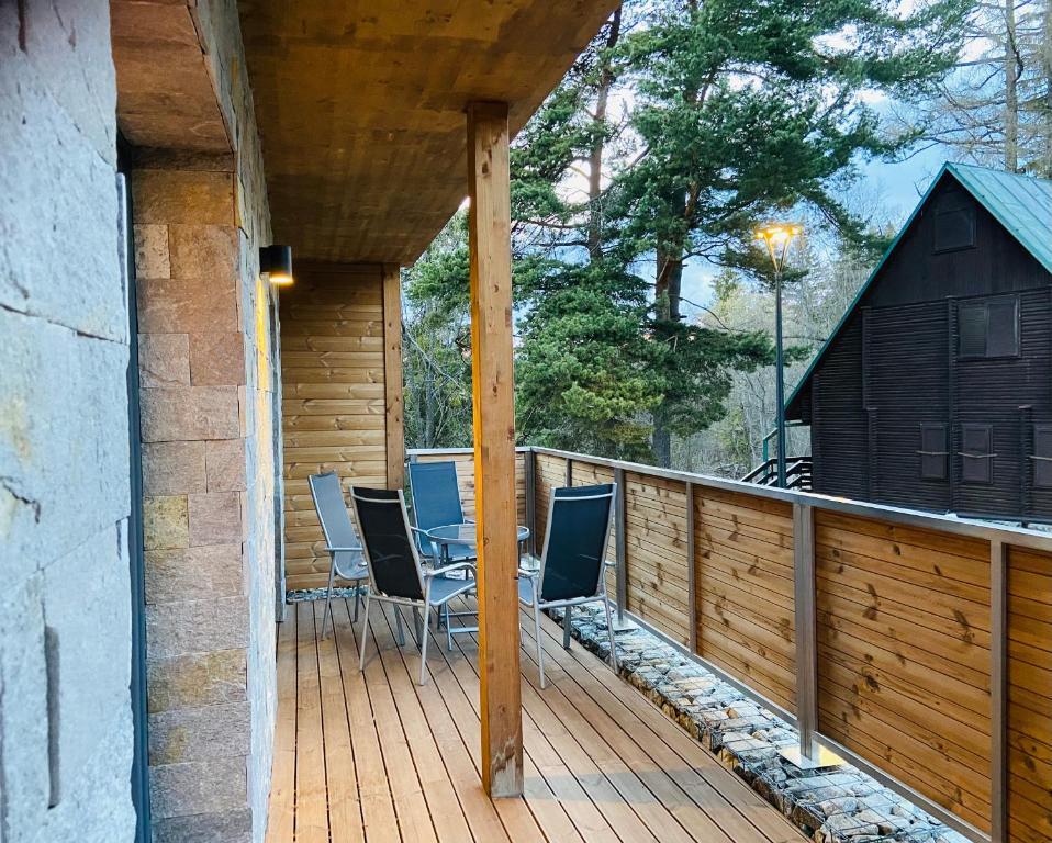 Balkón nebo terasa v ubytování Apartment Tatry mountain