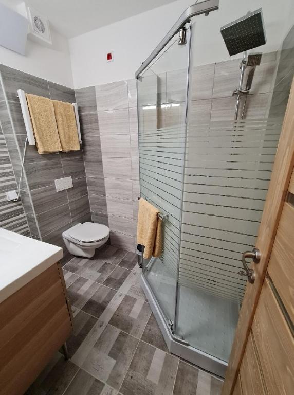 Kúpeľňa v ubytovaní Fenyves Apartmanok
