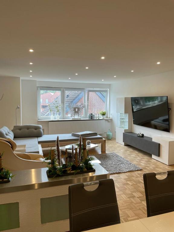 TV a/nebo společenská místnost v ubytování My Home Deluxe Ferienwohnung Sauna