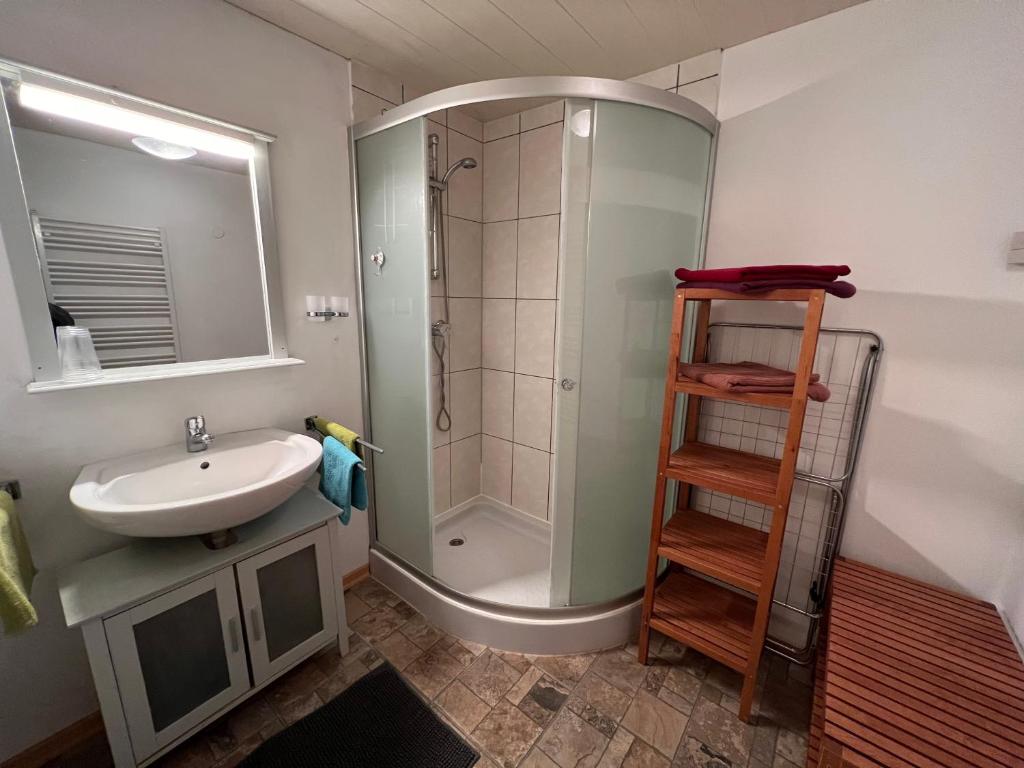 Koupelna v ubytování Ferienhaus Gertrud