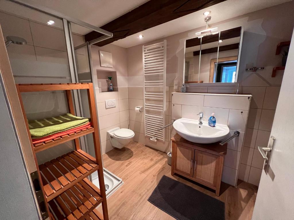 Koupelna v ubytování Ferienhaus Gertrud