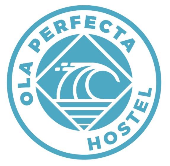 a logo for a beach resort with a wave at Ola Perfecta Hostel in Barra de la Cruz