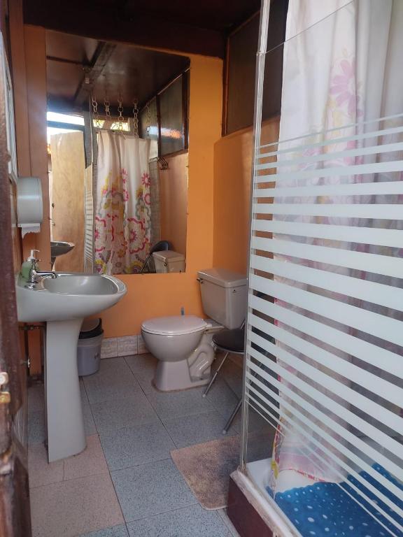 Koupelna v ubytování Hostal Sonchek