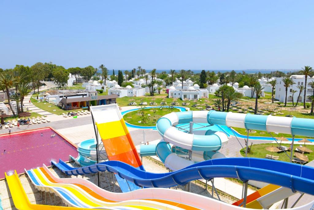 a large water park with a water slide at One Resort Aqua Park in Monastir