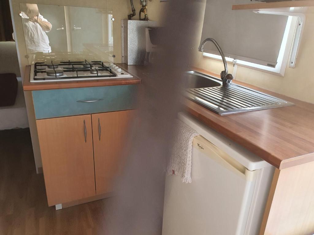 Kuchyň nebo kuchyňský kout v ubytování Camping Bellevue