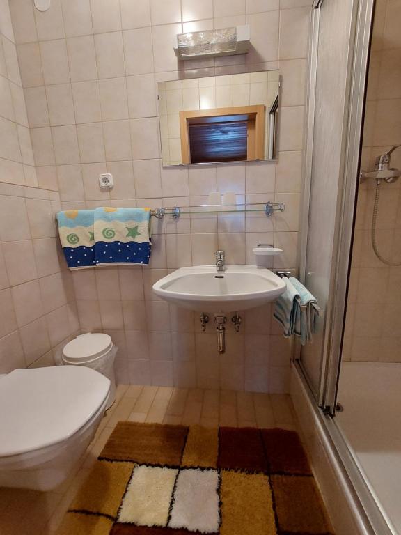 Koupelna v ubytování Ferienhaus Köck