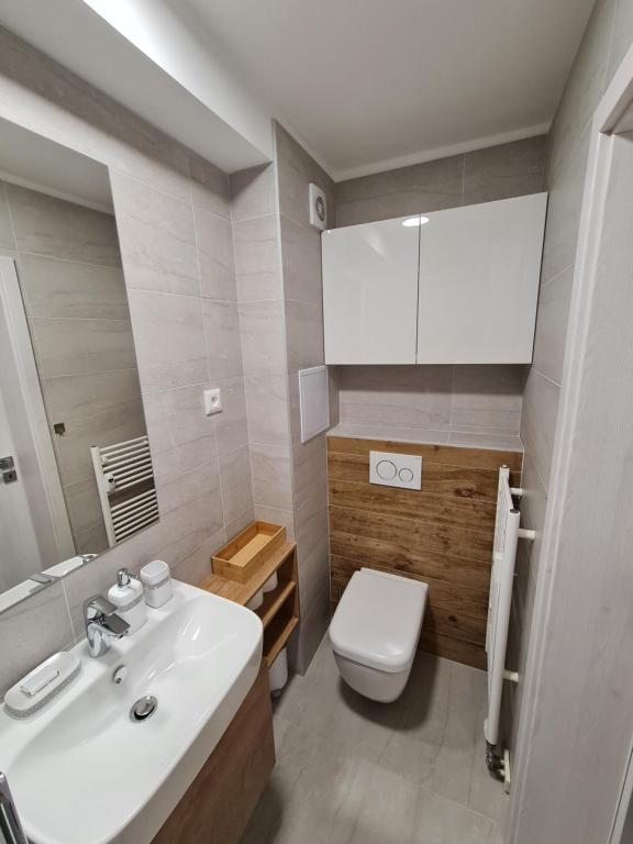 Koupelna v ubytování Apartmány EMA a PETER