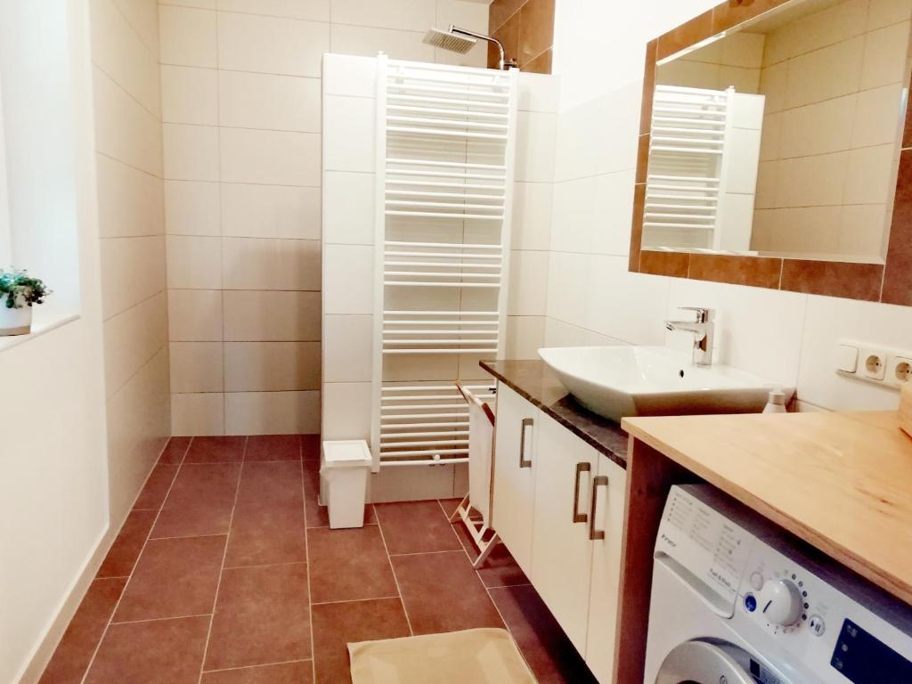 Koupelna v ubytování Ferienhaus Penitz