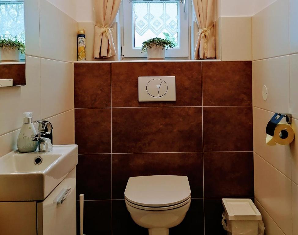 Koupelna v ubytování Ferienhaus Penitz