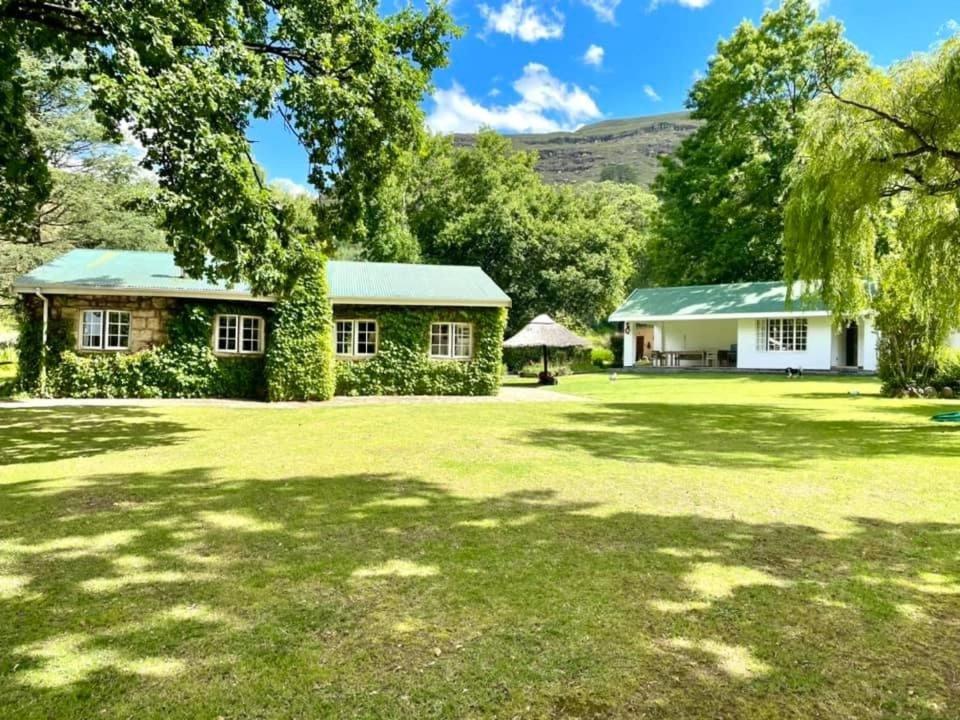 a house in a field with a large yard at Esigodini Cottage in Underberg